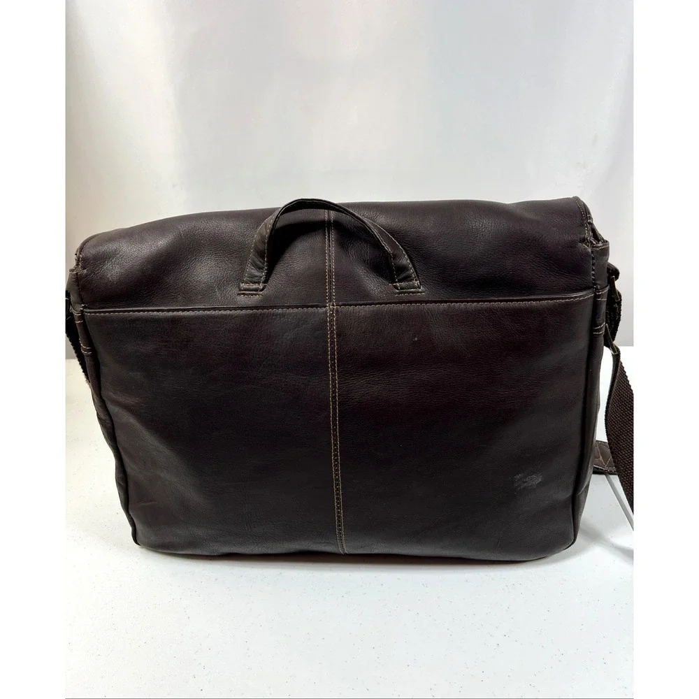 eBags Brown Crossbody Computer Messenger Travel Organizer Multi-Pocket Bag